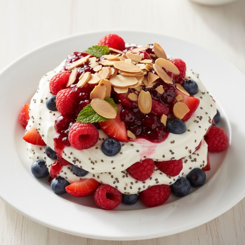 Greek Yogurt Protein Parfait with Mixed Berries