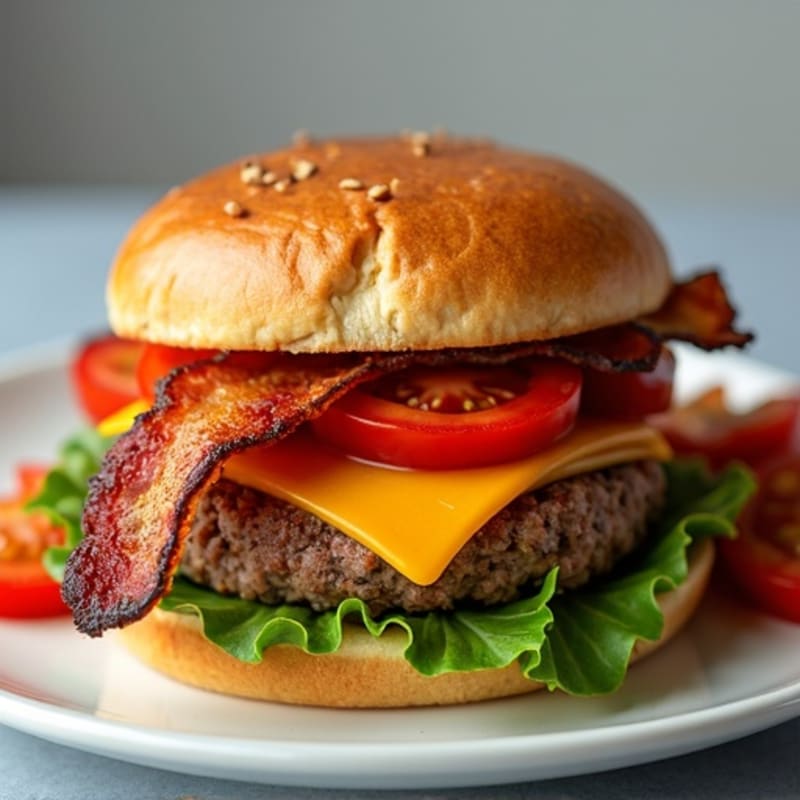 Skillet Cheeseburger with Crispy Bacon and Loaded Veggies
