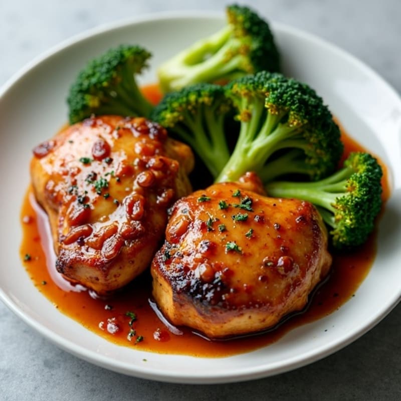 Sticky Date-Glazed Chicken Thighs with Roasted Broccoli