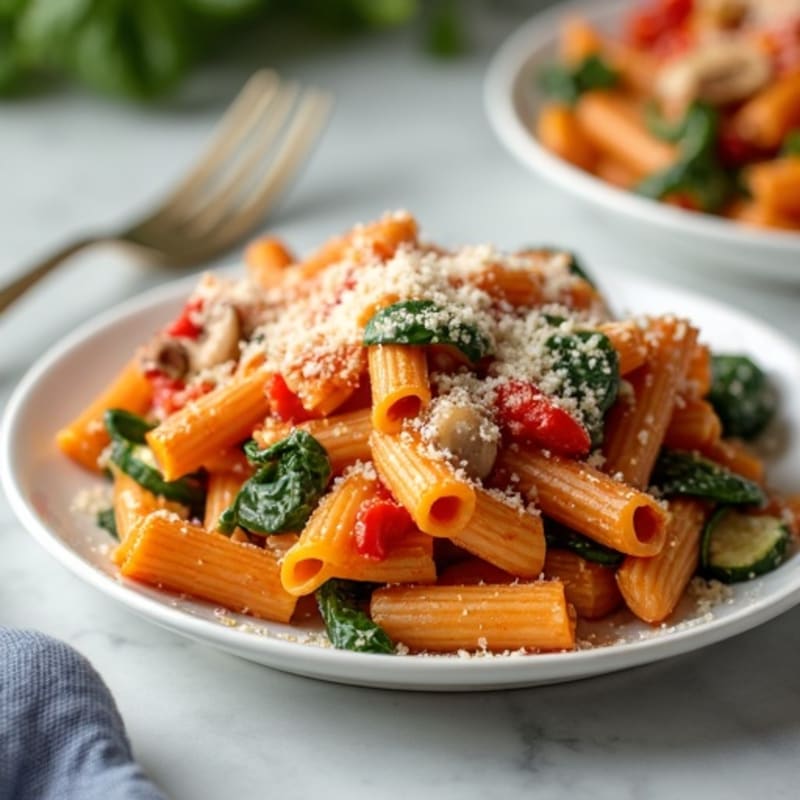 Lean Baked Ziti with Hearty Vegetables