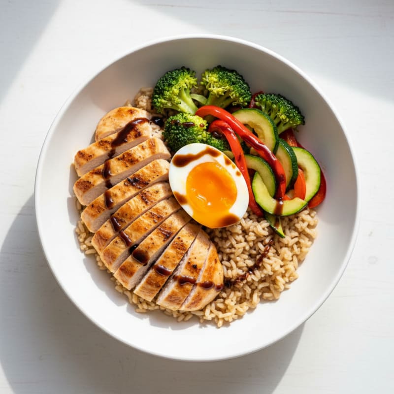 Grilled Chicken and Vegetable Rice Bowl