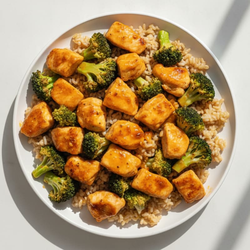 Orange Glazed Chicken and Broccoli