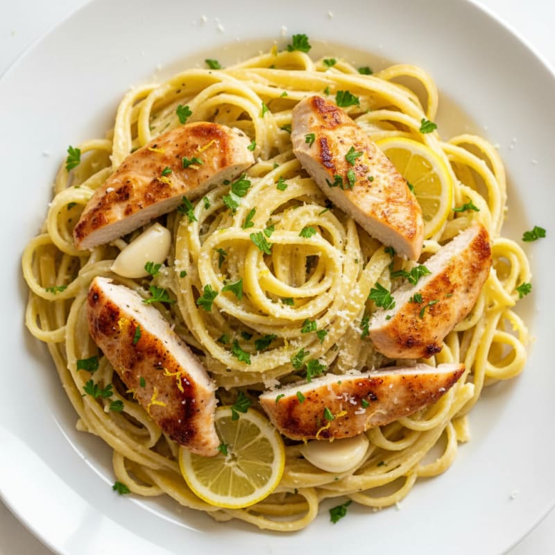 Lemon-Herb Chicken Fettuccine Alfredo