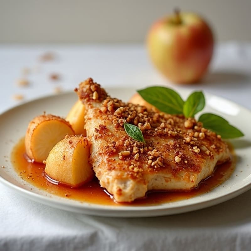 Crispy Almond-Crusted Chicken with Sautéed Apples