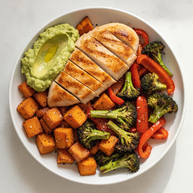 Chicken and Roasted Vegetable Power Bowl