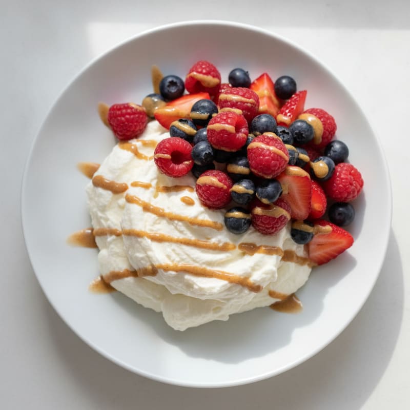 Greek Yogurt Protein Mousse with Mixed Berries