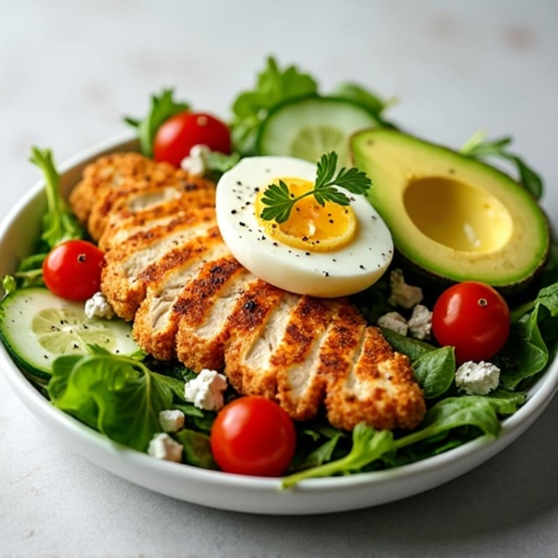 Crispy Chicken Cobb Salad with Fresh Herbs