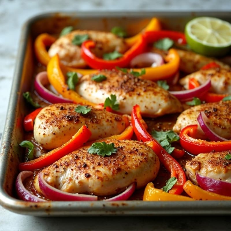 Sheet Pan Lime-Garlic Chicken Fajitas