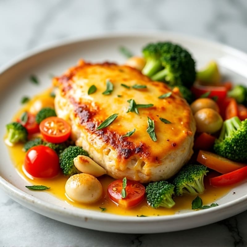 Gooey Cheesy Chicken and Vegetable Bake