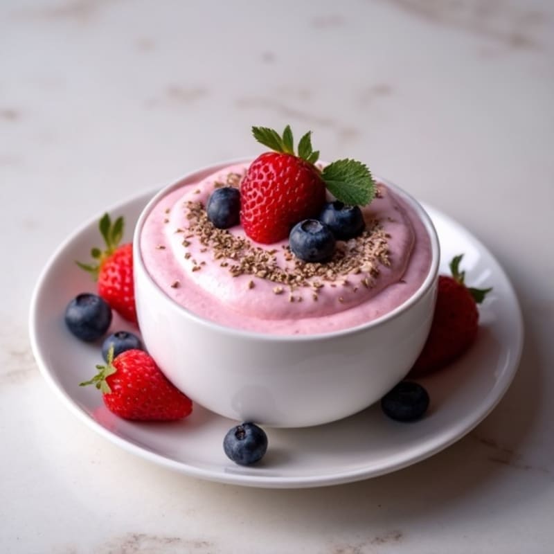 Greek Yogurt Protein Mousse with Mixed Berries