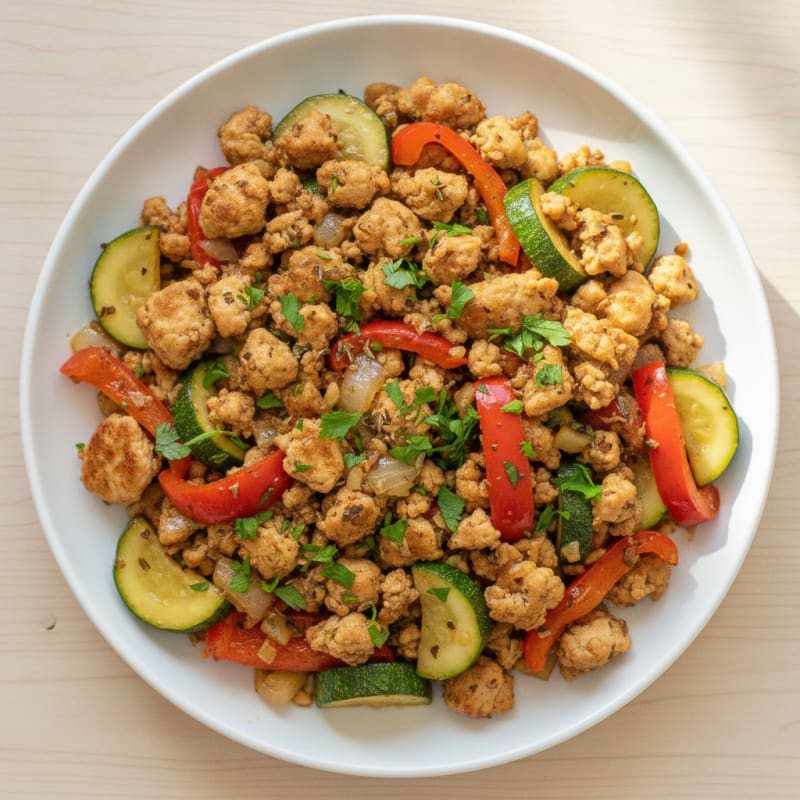 Ground Chicken and Vegetable Skillet