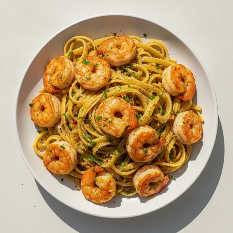 Garlic Butter Shrimp Scampi with Linguine