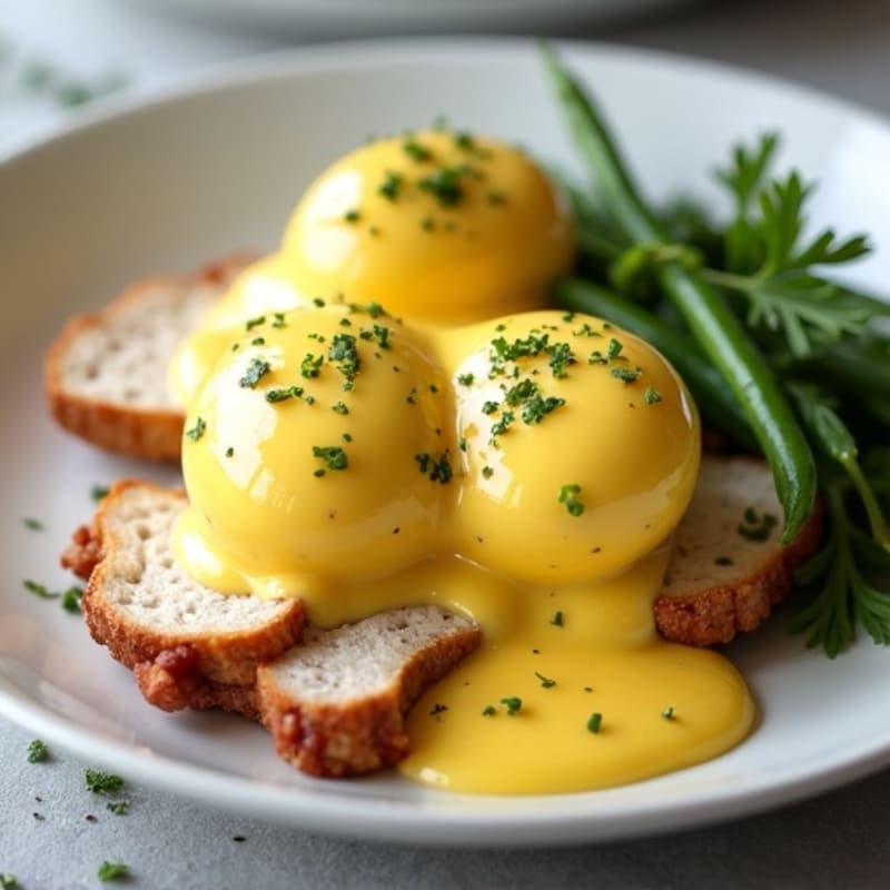 Silky Poached Eggs with Herb-Roasted Turkey and Hollandaise