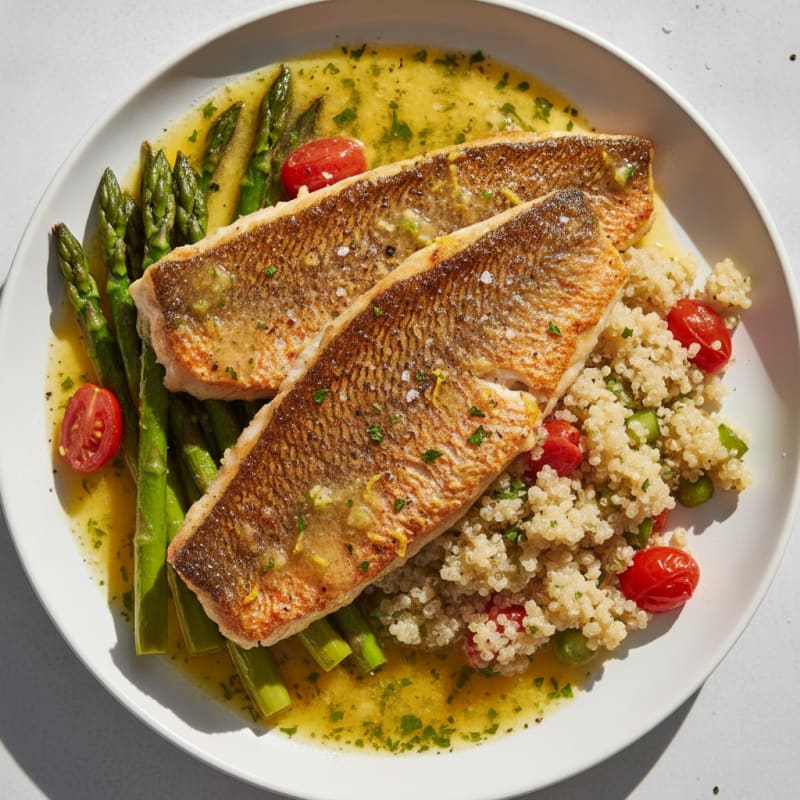 Pan-Seared Red Snapper with Lemon-Herb Sauce