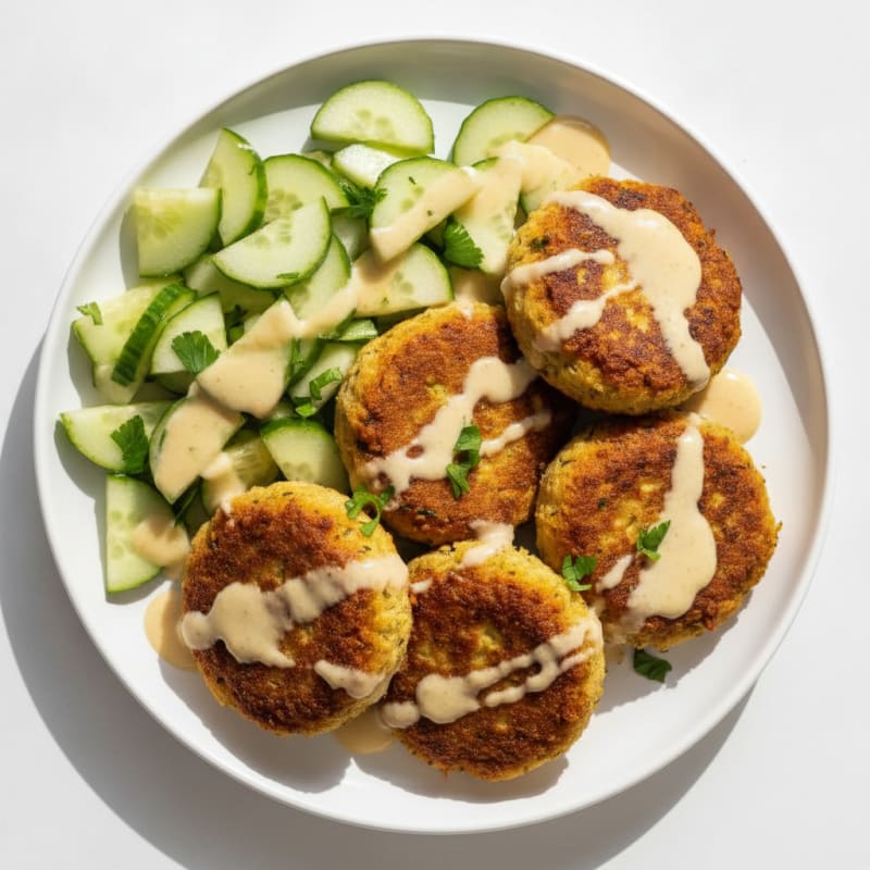 Crispy Falafel with Lemon-Tahini Drizzle