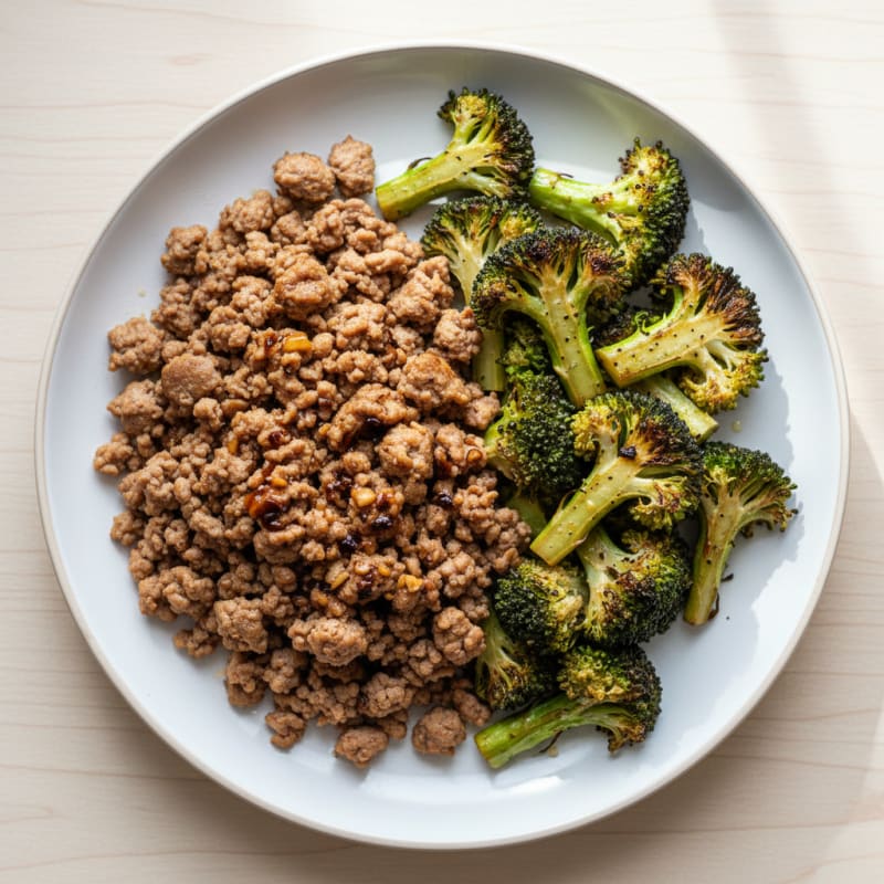 Lean Ground Turkey and Roasted Broccoli Bowl