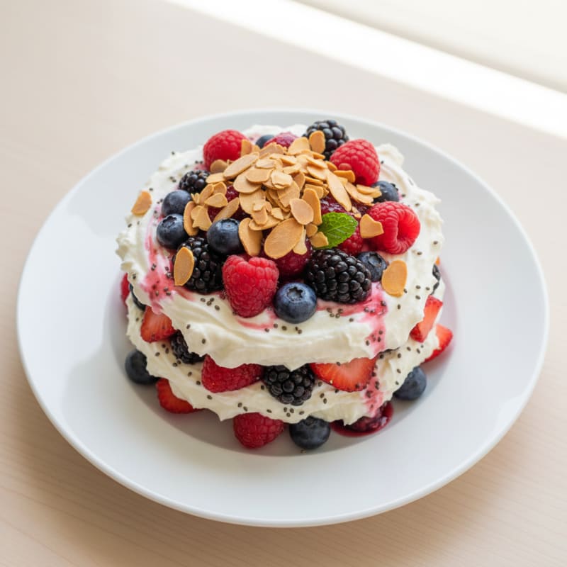 Greek Yogurt Protein Parfait with Mixed Berries
