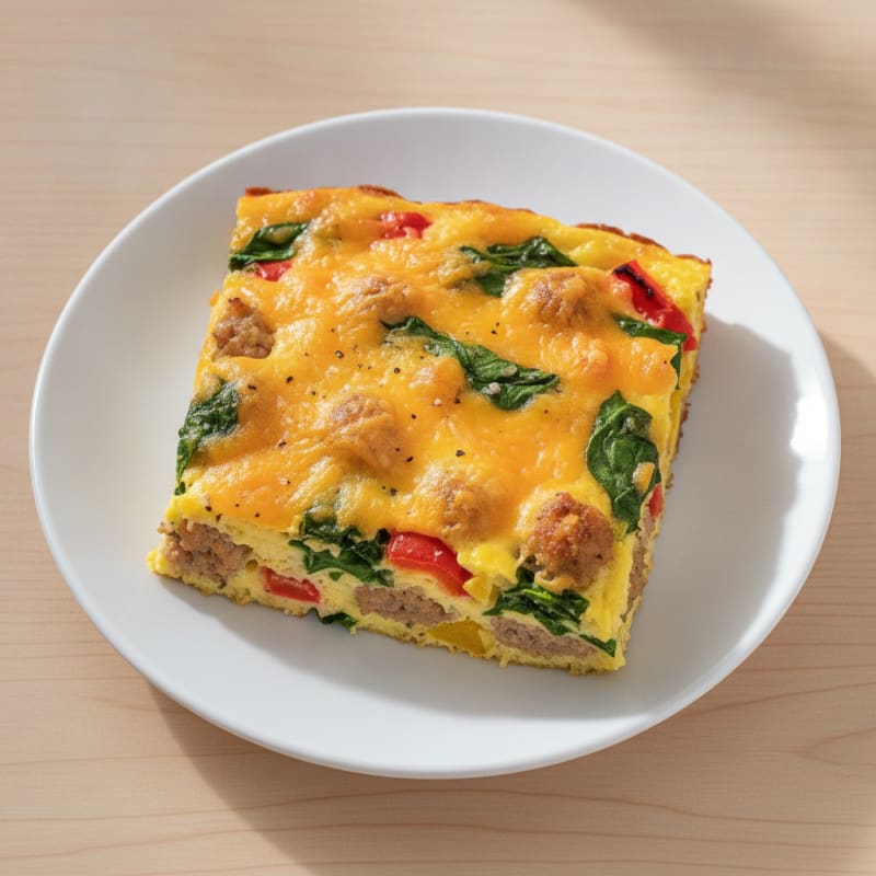 Cheesy Egg and Sausage Breakfast Bake