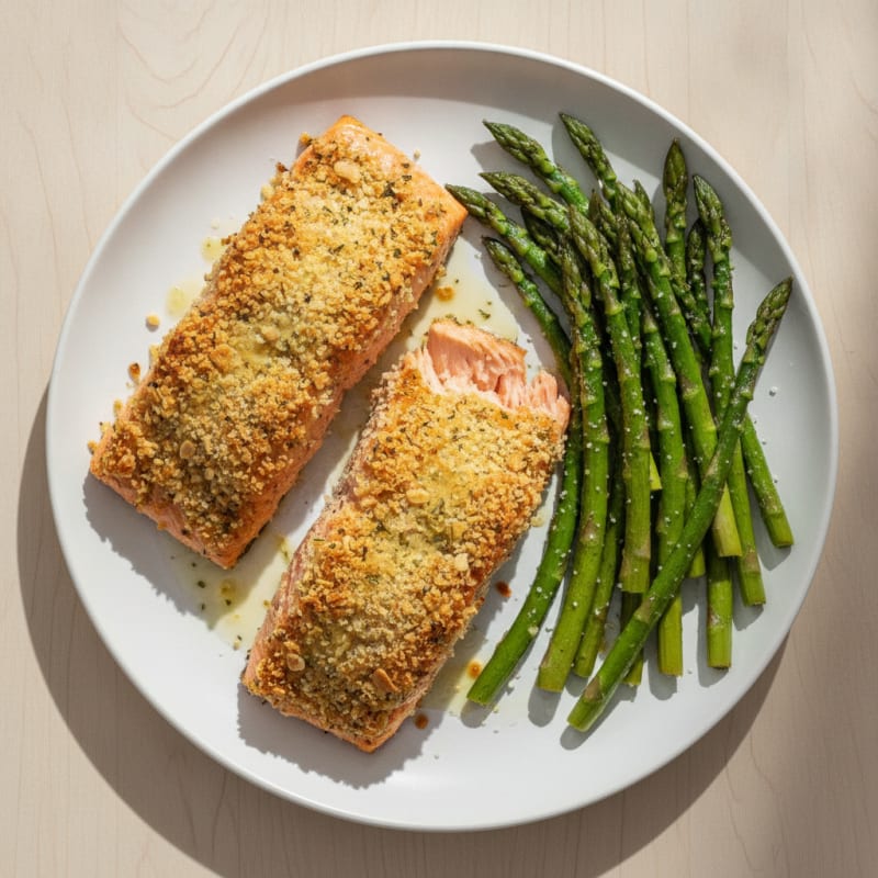 Herb-Crusted Salmon with Roasted Asparagus