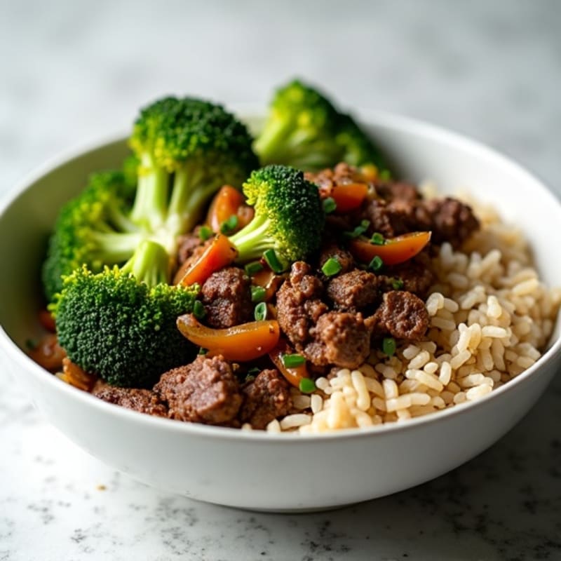 Tender Beef and Crispy Broccoli Rice Bowl