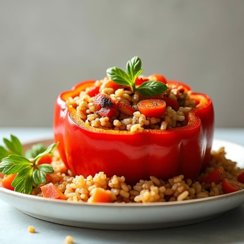 Lean Ground Turkey and Brown Rice Stuffed Bell Peppers