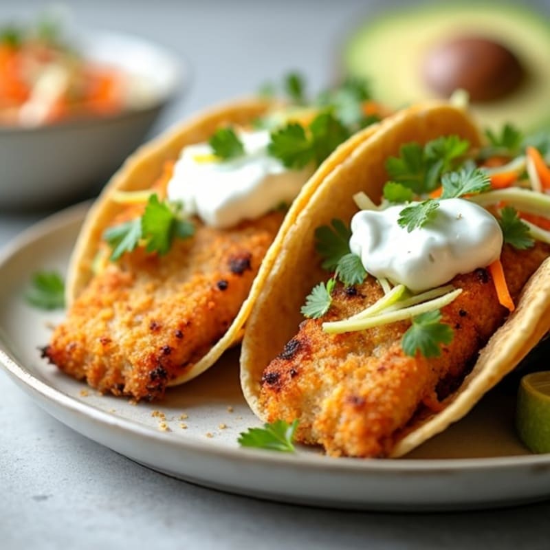 Crispy Baked Fish Tacos with Zesty Slaw
