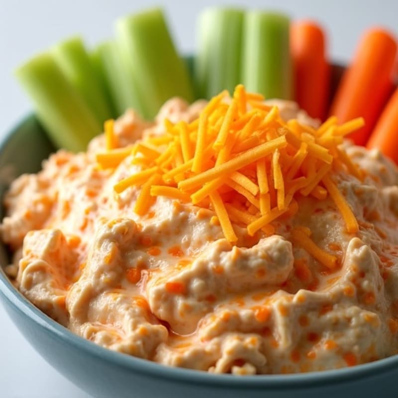 Creamy Buffalo Chicken Dip with Fresh Vegetables