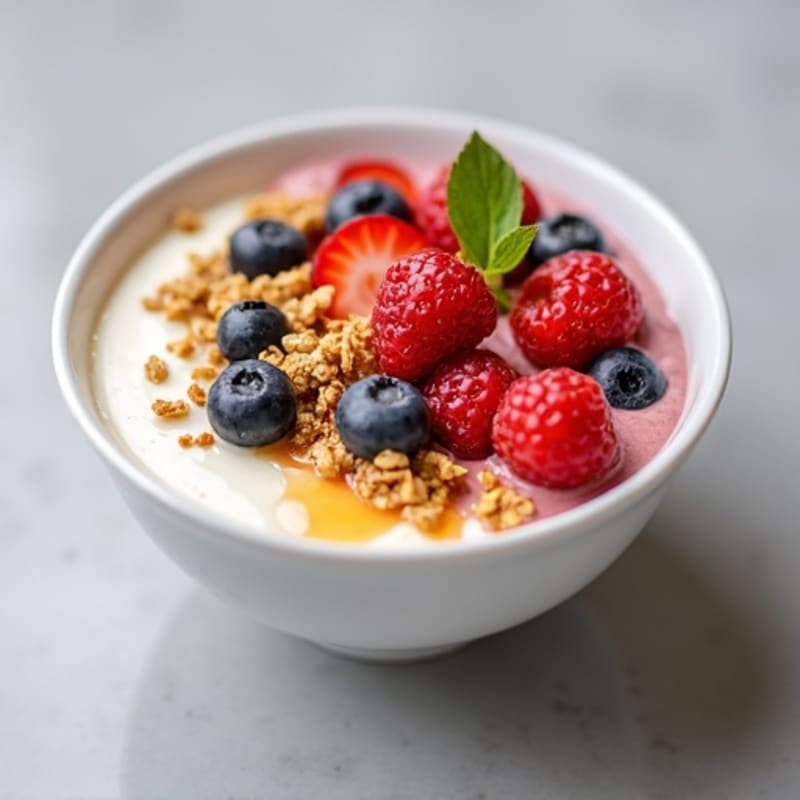 Greek Yogurt Parfait with Mixed Berries and Almond Butter