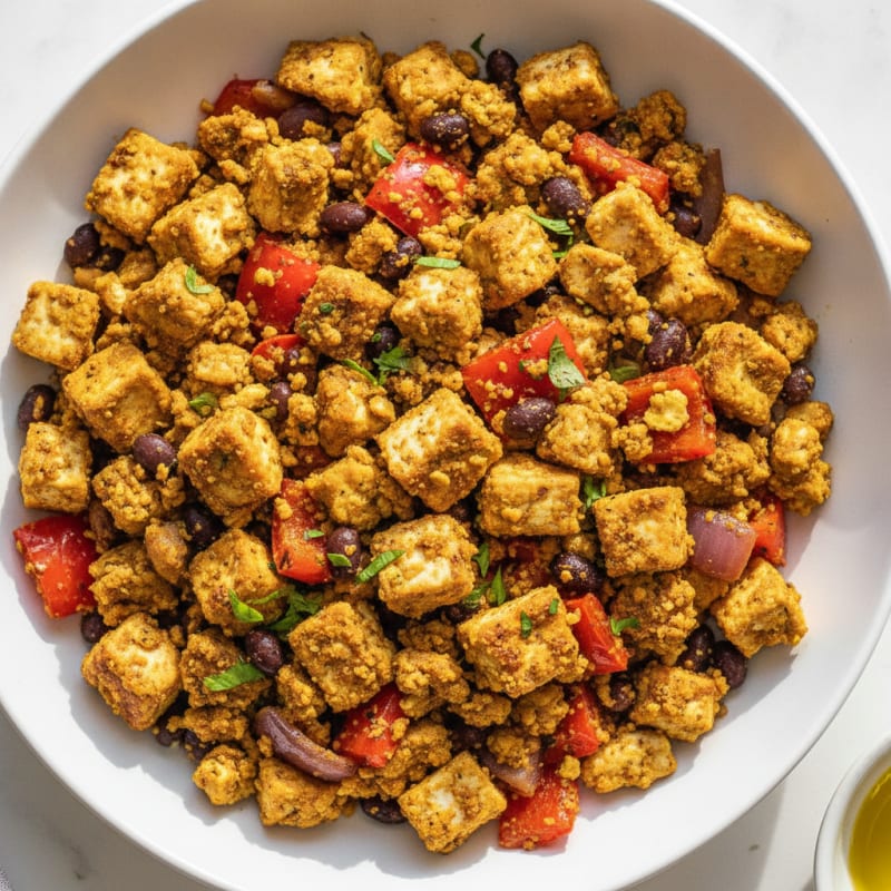 Hearty Tofu Scramble with Roasted Vegetables