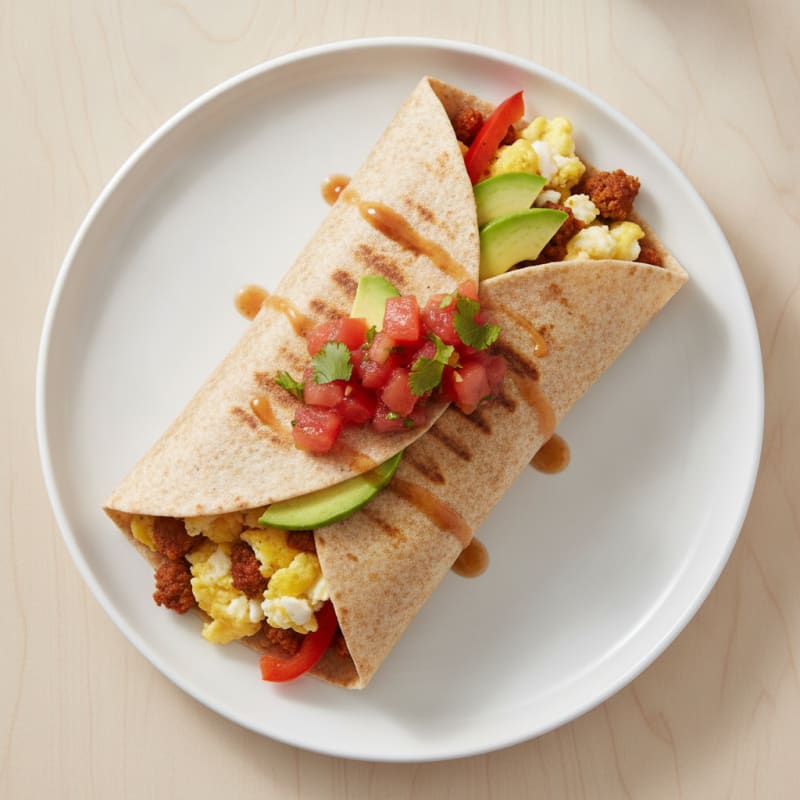 Hearty Breakfast Burrito with Chorizo and Eggs