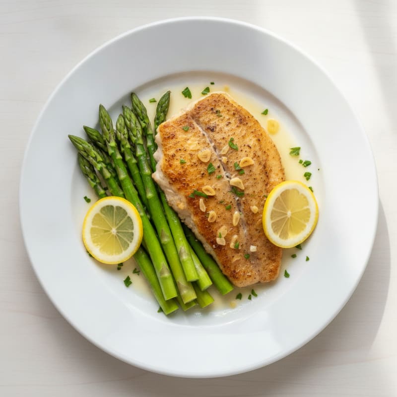 Seared Tilapia with Steamed Asparagus