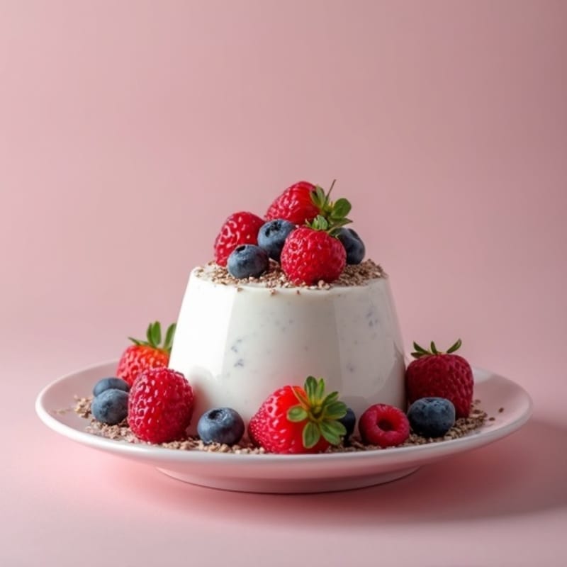 Greek Yogurt Protein Mousse with Mixed Berries
