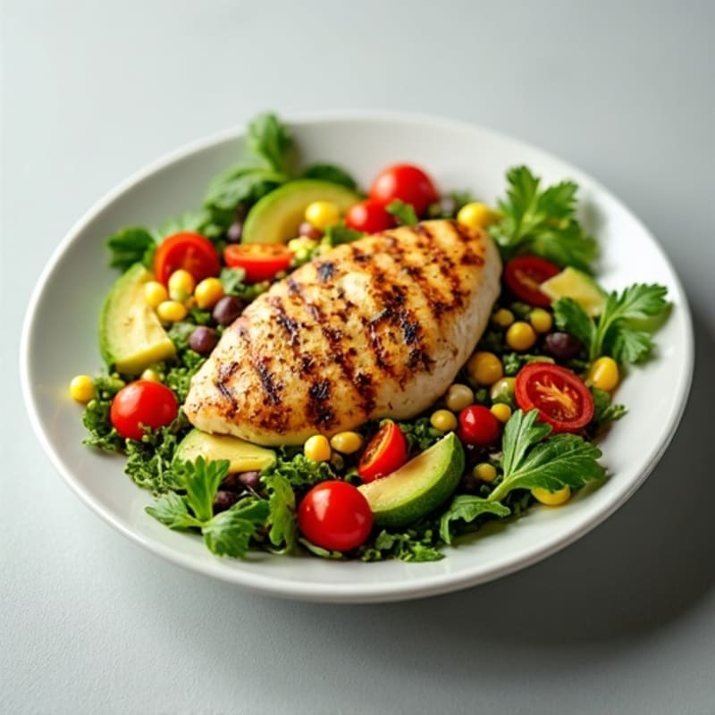 Grilled Chicken and Fresh Corn Salad with Black Beans and Zesty Lime Vinaigrette