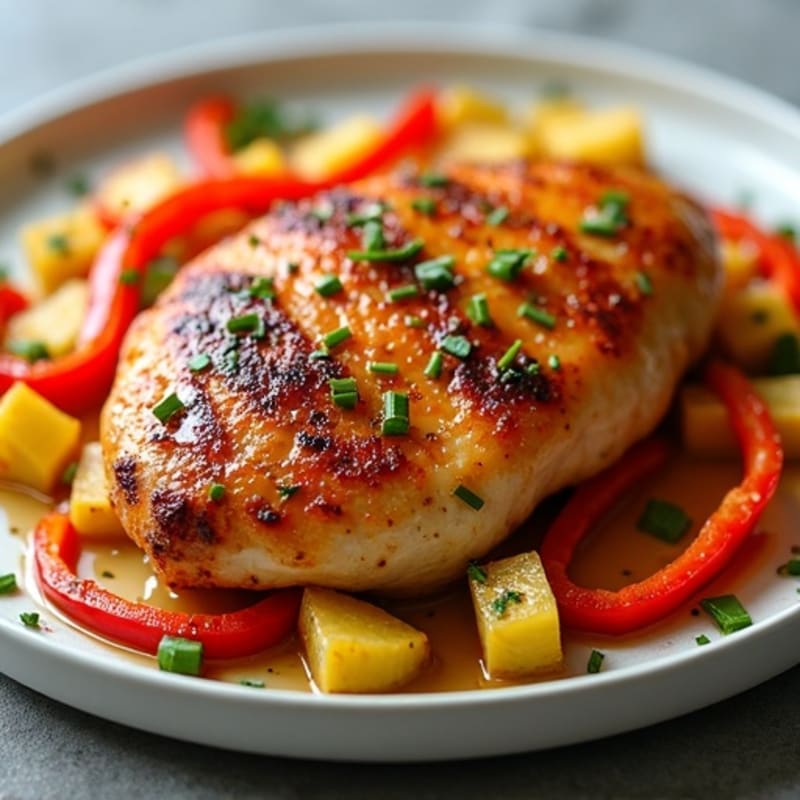 Sheet Pan Sweet and Sour Chicken with Roasted Pineapple and Bell Peppers