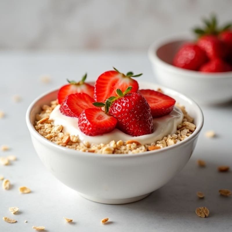 Creamy Strawberry Overnight Oats with Crispy Oat Topping