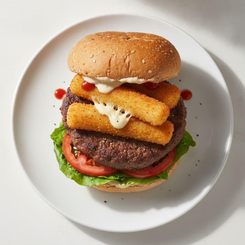 Mozzarella Stick Beef Burger