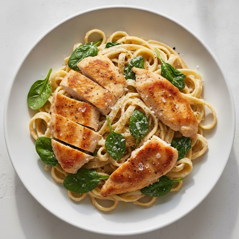 Garlic Parmesan Chicken Fettuccine Alfredo