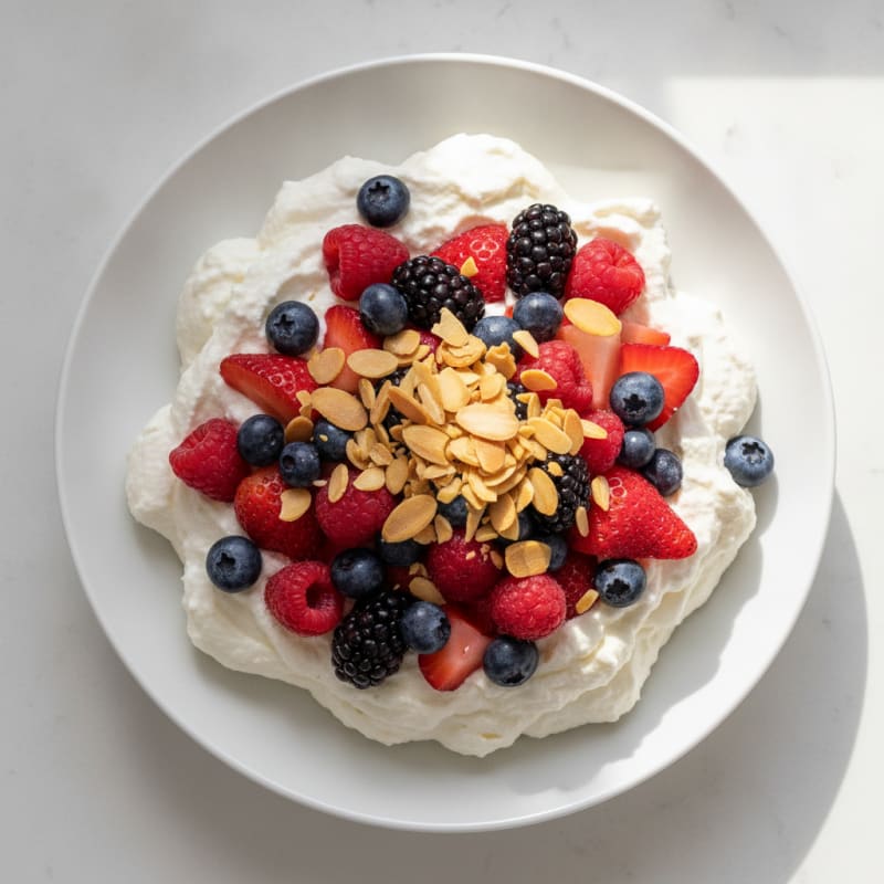 Greek Yogurt Protein Mousse with Mixed Berries