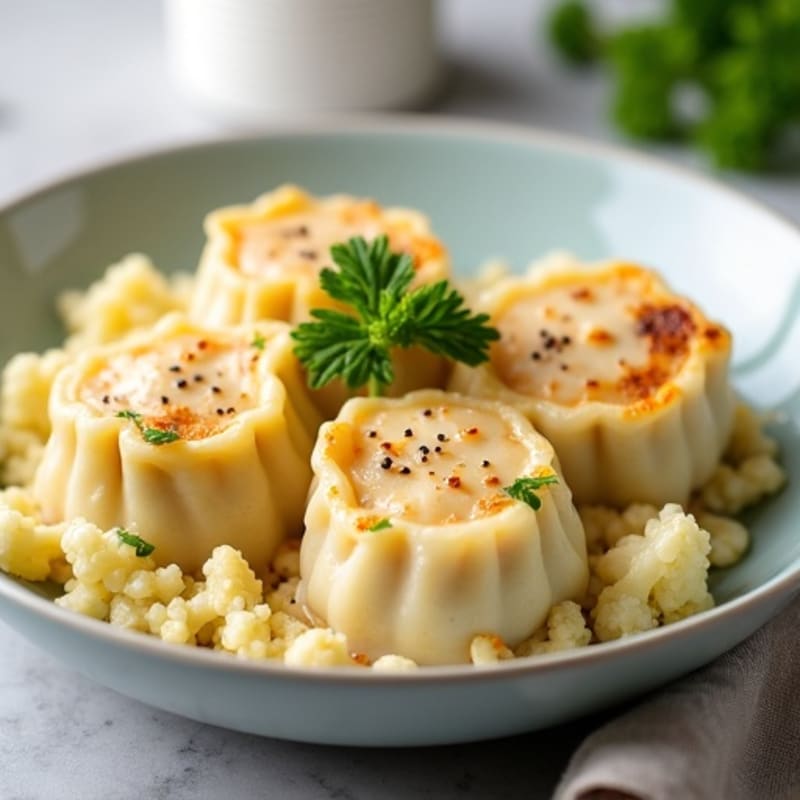 Lightened-Up Creamy Chicken and Cauliflower Dumplings