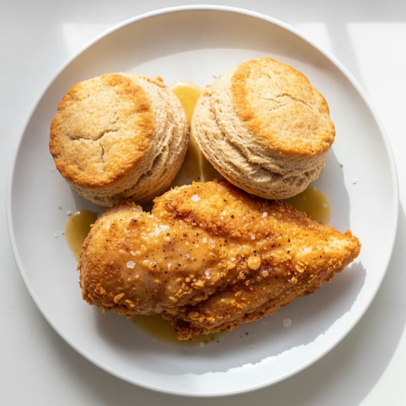 Buttermilk Fried Chicken with Fluffy Biscuits