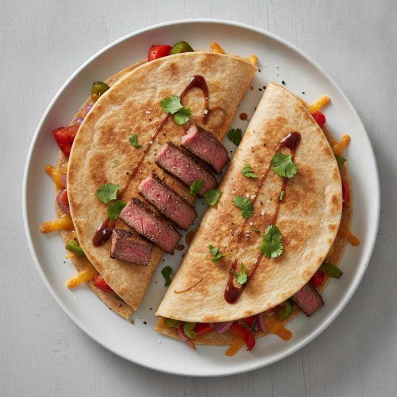 Pan-Seared Steak Quesadillas with Peppers