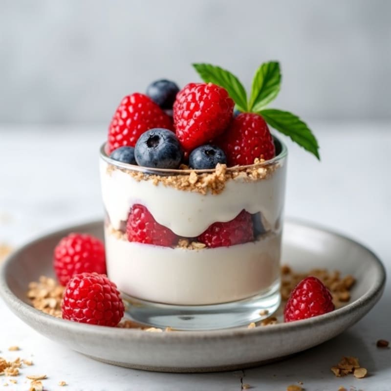 Greek Yogurt Protein Parfait with Mixed Berries