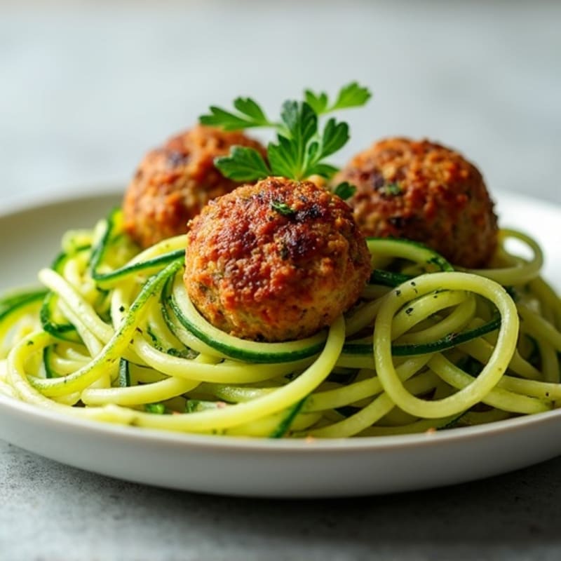 Herb-Seasoned Turkey Meatballs with Zucchini Noodles