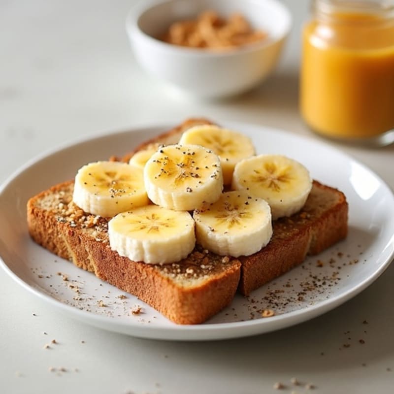 Crunchy Peanut Butter & Banana Chia Seed Toast with Egg Whites