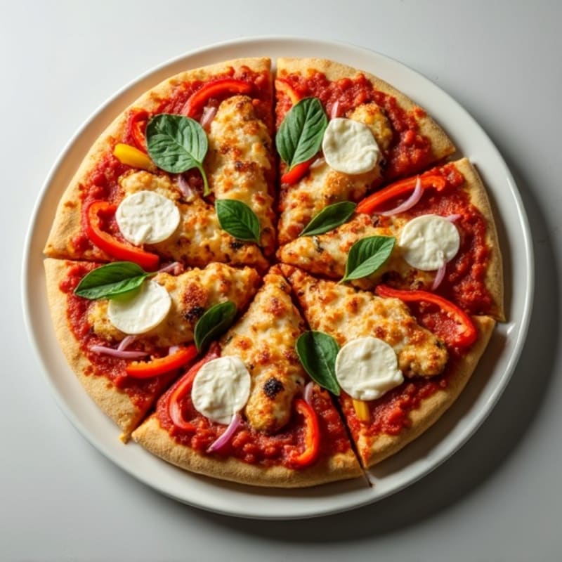 Crispy Whole Wheat Chicken and Fresh Vegetable Pizza