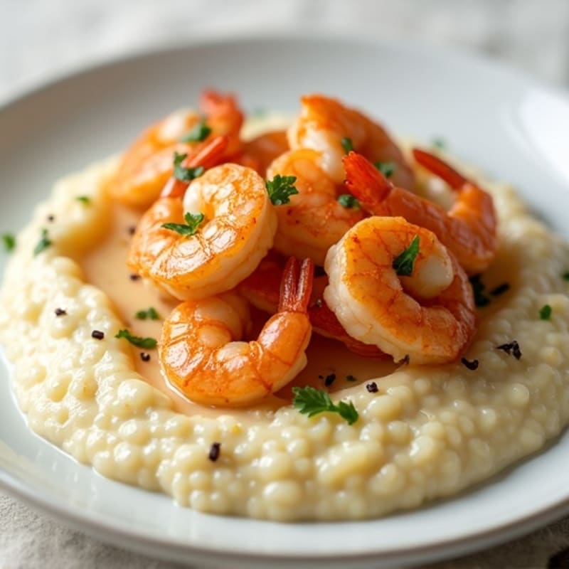 Garlic Shrimp with Creamy Grits