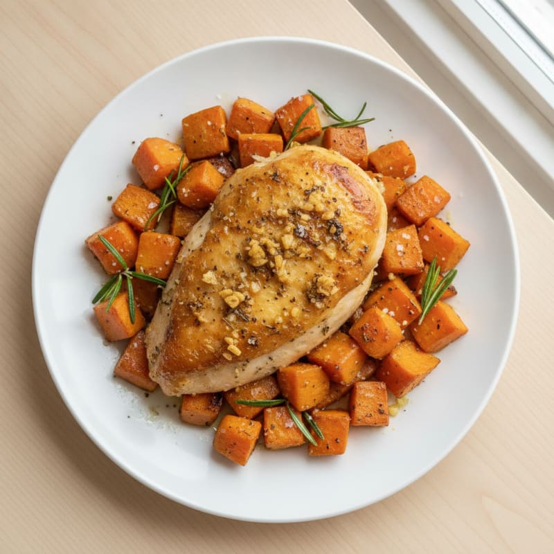 Garlic Herb Roasted Chicken with Root Vegetables