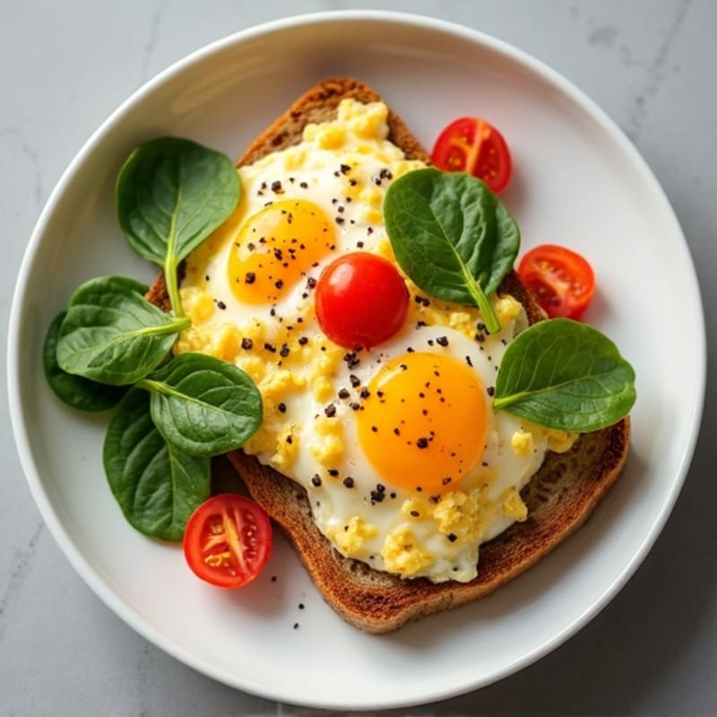Egg White and Veggie Scramble with Sourdough Toast