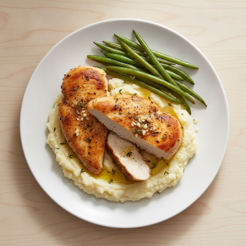 Garlic Herb Chicken with Cauliflower Mash