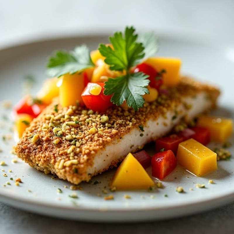 Crispy Pistachio-Crusted Mahi Mahi with Mango Salsa